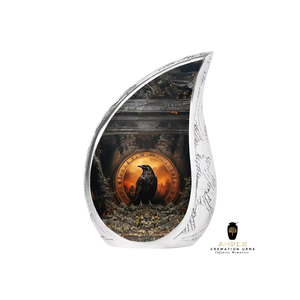 Handcrafted Black Meena Coated Aluminum <b>Urns</b> Unique Contoured Design <b>Large</b> (220 cu in) & Keepsake (3 cu in) Engravable Option - Product Image 5