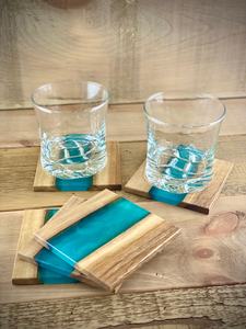 Wood and Resin Stone <b>Coaster</b> Set in Gift Box Stylish Handmade Homeware <b>Drink</b> <b>Coasters</b>, Perfect as Wedding Gifts, Corporate - Product Image 6