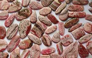 Cabujón de Rodocrosita Rosa natural Piedra preciosa suelta de Rodocrosita pulida para la fabricación de joyas (15x20mm-20x40mm) - Product Image 4