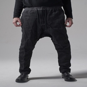 Custom Made 100% Cotton Plain Dyed Eco-Friendly Breathable Quick Dry Drop Crotch Pants Men High Waist Lightweight Casual Fitness - Product Image 4