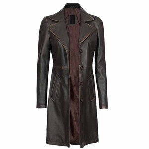 เสื้อโค้ทหนังสำหรับผู้หญิงเสื้อสำนักงานแบบทางการดีไซน์คลาสสิกเสื้อโค้ทหนังระบายอากาศวินเทจแบบกำหนดเอง - Product Image 3