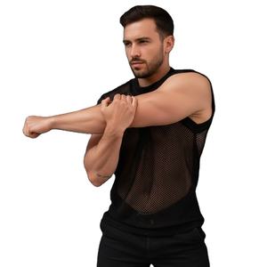 Camiseta sin mangas informal de punto transpirable y ecológica para hombre, para verano, con logotipo personalizado, 100% algodón, de secado rápido, para gimnasio y fitness - Product Image 1