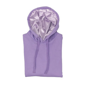 Vente en gros de sweats à capuche streetwear personnalisés de haute qualité doublés de soie et de coton en satin uni vêtements d'hiver à capuche - Product Image 1