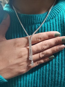 Beau demi-diamant larme laboratoire cultivé Tennis collier bijoux personnalisés diamants en vrac meilleur cadeau d'anniversaire pour les femmes - Product Image 5