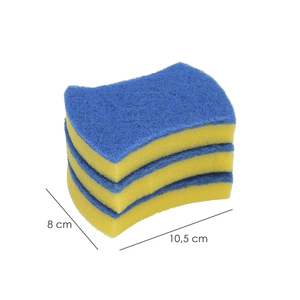 Estropajo Azul Anti-Rayaduras con Esponja Paquete de 3. - Product Image 2