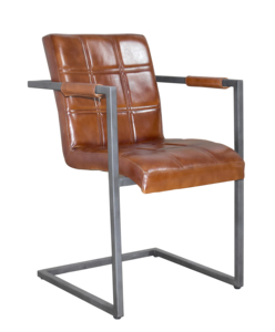 Chaise de salle à manger moderne capitonnée en cuir et fer pour la maison, le bureau, le restaurant, le café, le bar à domicile, l'entrepôt, durable et écologique - Product Image 1