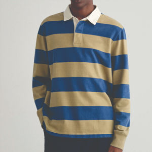 Polo de rugby a rayas para hombre de alta calidad: duradero, cómodo e ideal para ropa informal y estilo Atlético - Product Image 2