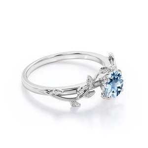 Hecho a mano Boho 925 plata esterlina Océano Azul Aguamarina anillo mujer minimalista anillo de boda joyería - Product Image 3