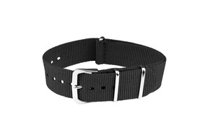 Bracelet de montre sport unisexe en nylon souple, réglable, respirant et élastique N030 noir, résistant à l'eau, 18-22 mm, bracelet de montre intelligente en acier inoxydable - Product Image 5