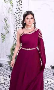 นักออกแบบล่าสุดหนักเทียม Georgette ปาร์ตี้ทํางานมือสวมชุดโดยโซน Fab - Product Image 3