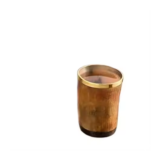 Verre à liqueur en corne de boeuf de buffle naturel fabriqué à la main Viking tasse à corne à boire par Crescent Crafts - Product Image 5