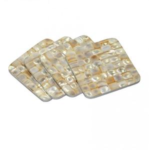 Plateau à thé élégant en nacre, incrustation de coquillages, sous-verre avec logo personnalisé, design européen durable de qualité supérieure - Product Image 2