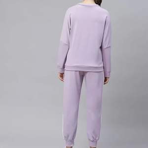 Ropa de invierno de calidad superior Chándal de lana para mujer Diseño de dos piezas Tu propio chándal de lana de manga larga para mujer - Product Image 2