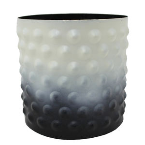 Forme de jardinière ronde en métal élégant Texture de couleur ivoire et noire fantaisie jardin décoratif fait à la main personnalisé vente en gros - Product Image 2