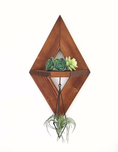 Juego de dos estantes de madera rústica para colgar en la pared, estantes minimalistas para plantas para macetas, accesorios de decoración del hogar - Product Image 1
