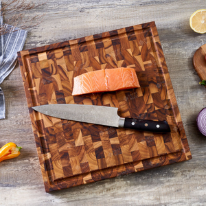 Tabla de Cortar de Madera de Teca SMARTWOOD - Cuadrada y Rectangular - Tabla de Cortar Ecológica de Color Marrón - Product Image 4