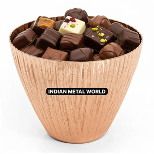 Bol à chocolat en métal doré en gros, bol de service décoratif texturé, bol à dessert, décoration de la maison en métal indien, article cadeau, prix bas - Product Image 2