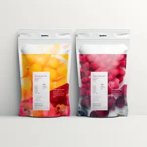 Semi di frutta pacchetto di caramelle Mylar Stand Up Pouch imballaggio in alluminio chiusura con cerniera a prova di odore giummies con cerniera