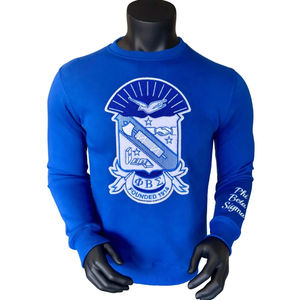 เสื้อสเวตเตอร์คอกลมสำหรับผู้ชายผ้าคอตตอนคอกลมผ้า100% ปักลายผ้ากำมะหยี่สำหรับฤดูหนาวปรับแต่งได้ - Product Image 1