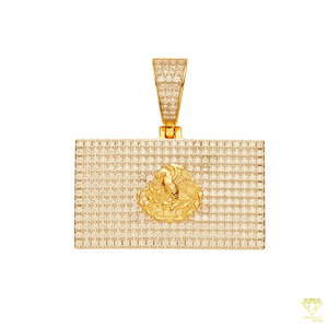 Bijoux Hip Hop de luxe Pendentif plaqué rhodium et or avec diamant cultivé en laboratoire VVS Drapeau mexicain Emblème d'aigle Pièce de déclaration - Product Image 5