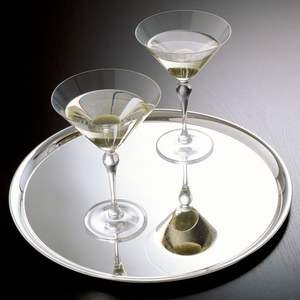 Stainless steel serving <b>tray</b> for elegant home dining presentations in modern kitchen and stylish food service display setup - Product Image 3