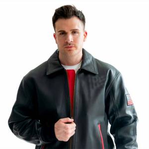Stylish and Durable <b>Men's</b> Leather Flight <b>Jacket</b> with Vintage Aviator Look and Heavy-Duty Construction - Ideal for Winter - Product Image 6