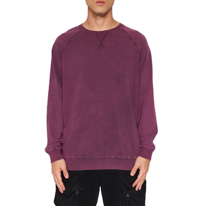 Sudaderas de invierno personalizadas con cuello redondo para hombre 100% algodón grueso polar de gran tamaño lavado ácido manga larga en blanco - Product Image 1