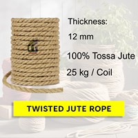 Cordes en jute torsadées de qualité CB de 12 mm, fabriquées au Bangladesh, cordes en jute naturelles Tossa, vente en gros, Goodman Global Bangladesh