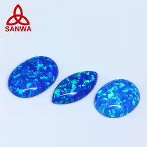 Cultured Lab Grown Synthetic Opal Blue Collection Customized Cabochon Piece Custom Made For Making Accessories Jewelleries