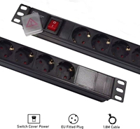 Armoire réseau 1U de haute qualité de 19 pouces avec PDU 6 voies, prise de style allemand pour l'équipement de distribution d'énergie