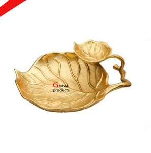 Design fantaisie forme de feuille argent fini métal servant puce et trempette bol de service pour hôtel restaurant et bar - Product Image 5