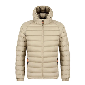 Veste matelassée en toile personnalisée pour homme avec col montant, imperméable, à capuche, logo frontal - Manteau d'hiver promotionnel - Product Image 3