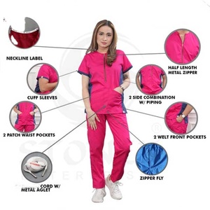 New Style Medical Scrub Set Hospital Wear Nurse Uniform With Different Design & <b>Colors</b> 2026. - Product Image 2
