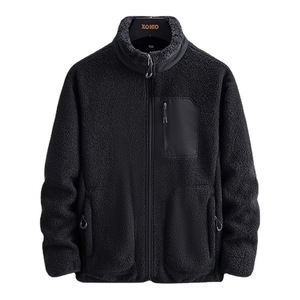 <b>Men's</b> High Quality Oversized Polar Fleece Winter <b>Jacket</b> with <b>Sherpa</b> Fabric Stand Collar Colorblock Design New Hotsale Product - Product Image 1