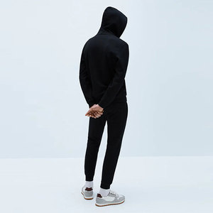 Chándal con Capucha para Hombre, Invierno, 100% Algodón, Forro Polar Transpirable, Estilo Urbano, Más Vendido, Cierre de Cremallera, 400g, Logotipo Personalizado en la Espalda - Product Image 3