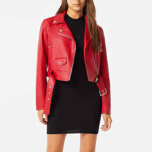 Chaquetas de cuero de alta calidad para mujer, chaqueta de piel auténtica de oveja negra gruesa para mujer, chaquetas de cuero personalizadas para mujer al por mayor - Product Image 6