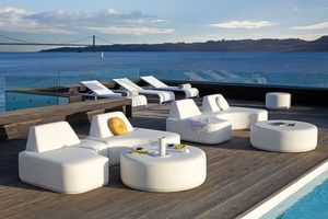 Modern Teak <b>Garden</b> <b>Sofa</b> Set All Weather Outdoor Patio Sectional Couch Commercial Poolside Resort Lounge Furniture - Product Image 3