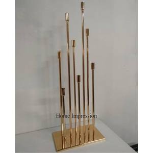 Ensemble de 2 accessoires de table de mariage de grande taille en aluminium plaqué or moulé de haute qualité - Product Image 6