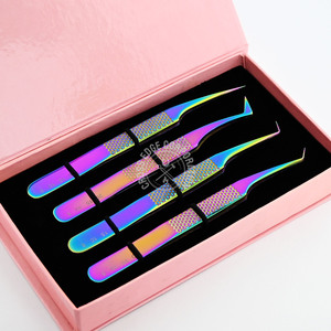 Professional Fiber Tip Volume Lash Tweezers 90-Degree Individual Eyelash Extension Stainless Steel Precision Extension <b>Tool</b> - Product Image 1