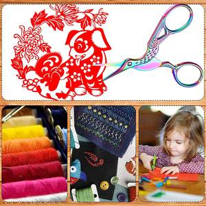 Tijeras Clásicas Stork de 4 Pulgadas con Punta Afilada y Hoja Curva de Acero Inoxidable, Diseño de Grulla para Diestros, para Coser, Manualidades y Manicura - Product Image 5