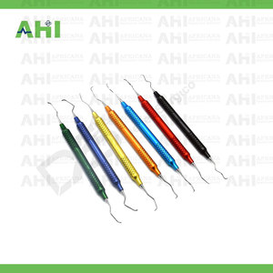 Ensemble de détartreurs dentaires Gracey 7 pièces en acier inoxydable de haute qualité, manuel, certifié CE, instrument de classe I, modèle AH-100, fabricant - Product Image 2