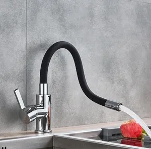 Flexible Neck Kitchen Sink Faucet Chrome Universal Pipe Hot Cold Kitchen Mixer Tap Deck Mounted Bathroom Kitchen Tap