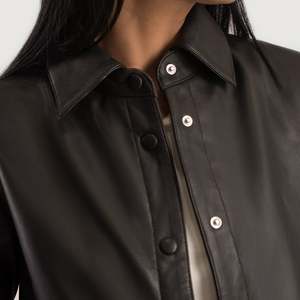 Zenith Brown Leather Autumn Shirt <b>Jacket</b> - Product Image 6