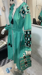 Robe longue en lin pour femmes au design exclusif Symbolisme ukrainien ancien tissé élégant 100% coton vêtements taille naturelle - Product Image 3