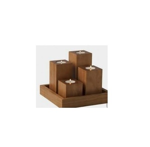 Bougeoir de Noël en bois pour porte de maison Produit en bois Offre Spéciale Couleur naturelle Décoration d'hôtel Bougeoir en bois à vendre - Product Image 1