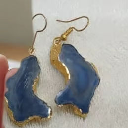 Boucles d'oreilles bohèmes unisexes en druzy plaqué or, bijoux fantaisie, boucles d'oreilles pendantes, provenant d'un fournisseur de confiance, 20% de réduction et cadeau - Product Image 5