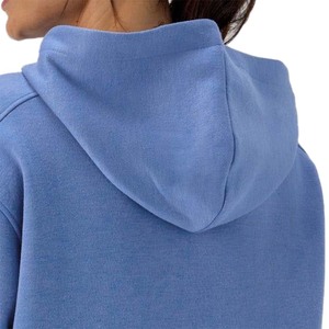 Sudadera con capucha de mujer de color sólido con logotipo personalizado al por mayor liso canguro bolsillo ajustado informal poliéster algodón - Product Image 5