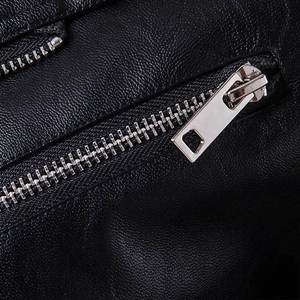 Autumn Winter Unisex Casual Zipper <b>Leather</b> <b>Jacket</b> Slim <b>Long</b> Sleeve Stand Collar Waterproof Breathable Fashion Motorcycle <b>Jacket</b> - Product Image 4