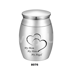 Petite urne funéraire pour cendres humaines Mini urne funéraire pour cendres Urne funéraire en acier inoxydable-My Mom My Hero My Angel - Product Image 1