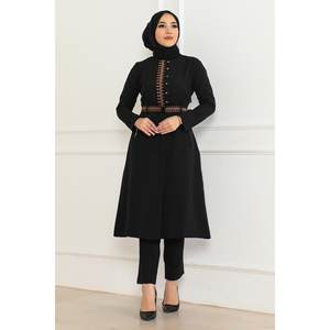 ชุดเดรสปักลายสำหรับผู้หญิง รุ่นลำลอง 6145 สีดำ ทรงปกติ ไซส์ XS ถึง 5XL สำหรับใส่ทำงานในฤดูร้อน - Product Image 1